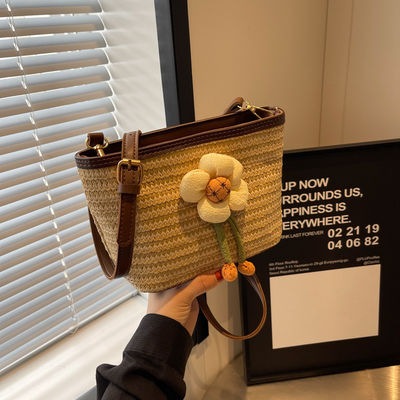 Promozione Vacanze estive Donna di moda borsa da spalla Daisy Bucket con logo personalizzato