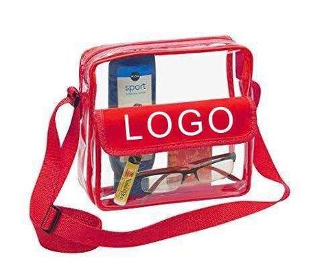 Logo personalizzato Chiaro Rosso DST Stadio Sacchetto Messaggero Crossbody con Strap di ricamo tessuto