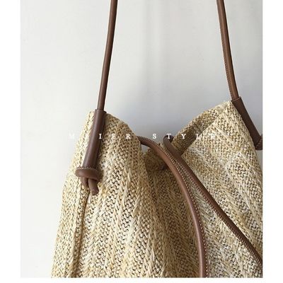 Poliestere rivestimento manifattura sacchetto di paglia tessuto grande sacchetto spalla crossbody sacchetto per donne