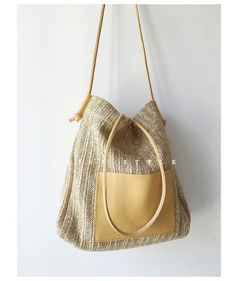 Poliestere rivestimento manifattura sacchetto di paglia tessuto grande sacchetto spalla crossbody sacchetto per donne