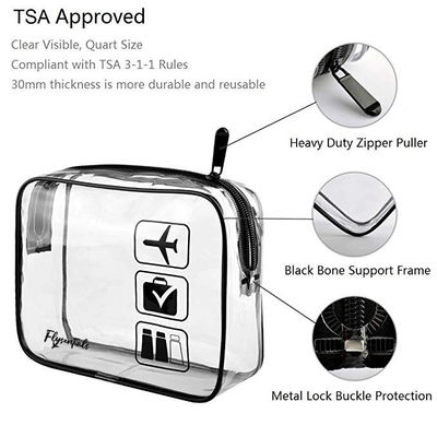 Nuova borsa cosmetica di plastica trasparente in PVC con logo personalizzato accettata
