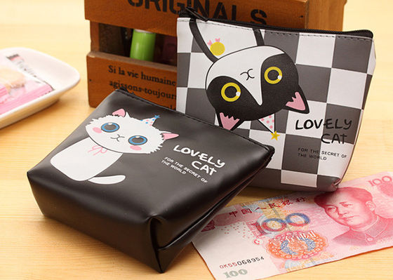 Colorato personalizzato Protezione auricolare Acque resistenti Portafogli di moneta di plastica per chiave di gatto carino
