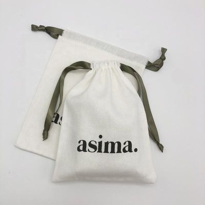 Borsa a corda di cotone twill ecologica per imballaggi regalo per gioielli a colori personalizzati