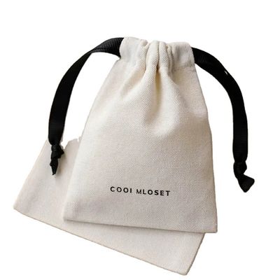 Borsa a corda di cotone twill ecologica per imballaggi regalo per gioielli a colori personalizzati