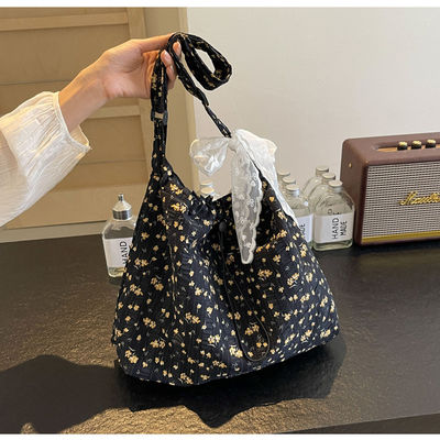 Borsa da spalla di paglia e pizzo di moda semplice per donne Borsa da scorta di grandi dimensioni