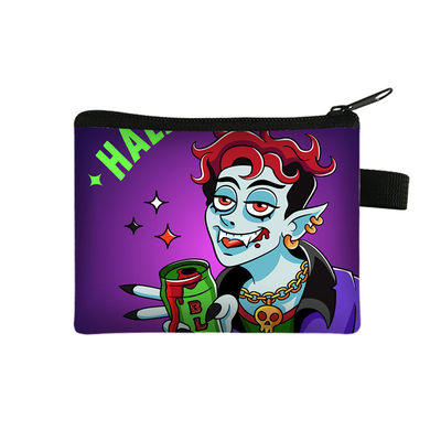 2024 Halloween Cartoon Purse Portatile Bambini Piccolo Portafogli con Disegno Stampato