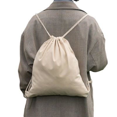 Zaino scolastico carrello di cotone zaino a corda con stampa e marchio del logo personalizzato