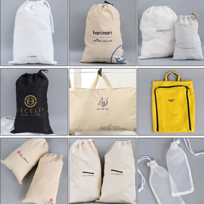 Zaino scolastico carrello di cotone zaino a corda con stampa e marchio del logo personalizzato