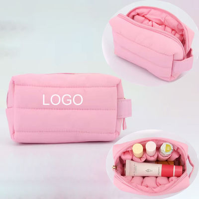 Sacchetto impermeabile in nylon organizzatore di trucco da viaggio con chiusura a cerniera e design del logo