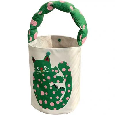 Mini Cute Bucket Bag Canvas Tote Bag tasca anteriore e design personalizzato