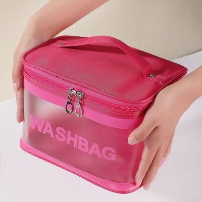 Borsa di trucco trasparente in PVC con logo personalizzato per servizi igienici e organizzazione cosmetica