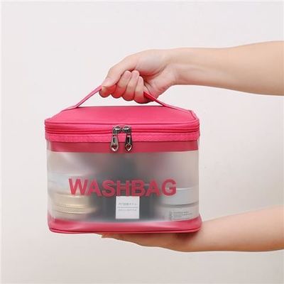 Borsa di trucco trasparente in PVC con logo personalizzato per servizi igienici e organizzazione cosmetica