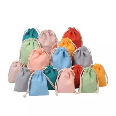 Borsa di tela colorata di cotone con doppia corda