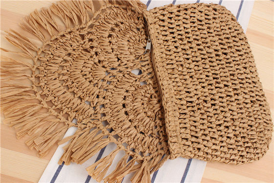Tassel Beach Bag fatto a mano Raffia Rattan Crossbody per vacanze estive di viaggio femminile