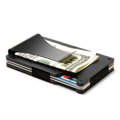 Portacarte in alluminio a blocco RFID riutilizzabile/portafogli slim per uomini in metallo intelligente/portafogli in alluminio minimalistico