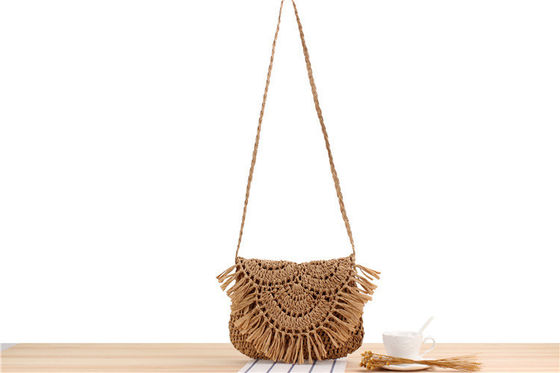 Tassel Beach Bag fatto a mano Raffia Rattan Crossbody per vacanze estive di viaggio femminile