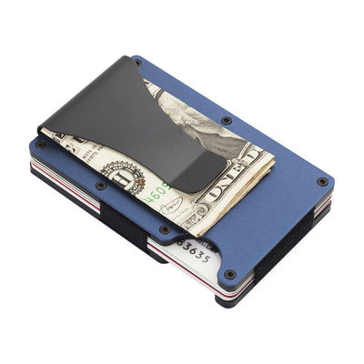Portacarte in alluminio a blocco RFID riutilizzabile/portafogli slim per uomini in metallo intelligente/portafogli in alluminio minimalistico