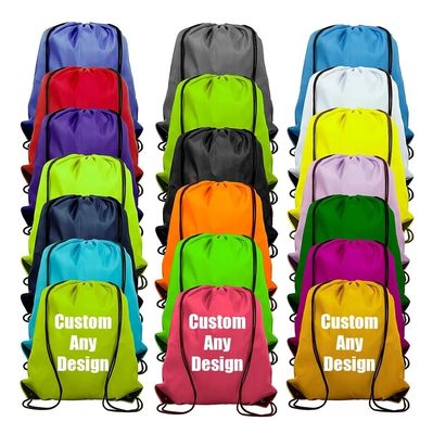 Borsa scolastica carrello logo personalizzato Nylon Draw String zaino con materiale impermeabile