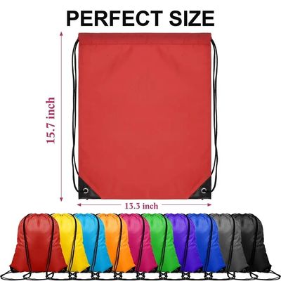 Borsa scolastica carrello logo personalizzato Nylon Draw String zaino con materiale impermeabile