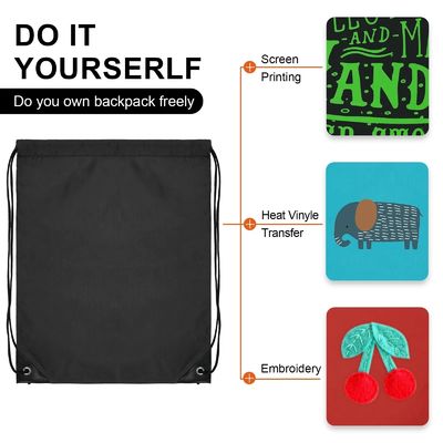 Borsa scolastica carrello logo personalizzato Nylon Draw String zaino con materiale impermeabile