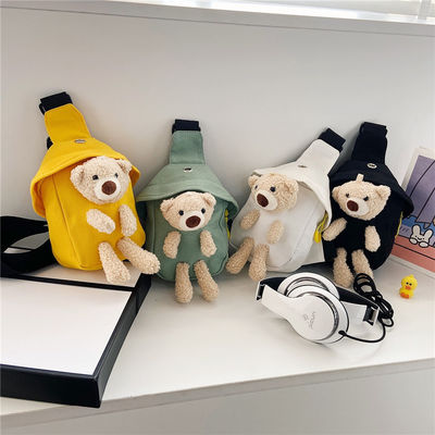 Mini Canvas Bag 2024 Cross-body Cute Bear Chest Bag per ragazzi e ragazze colore personalizzato