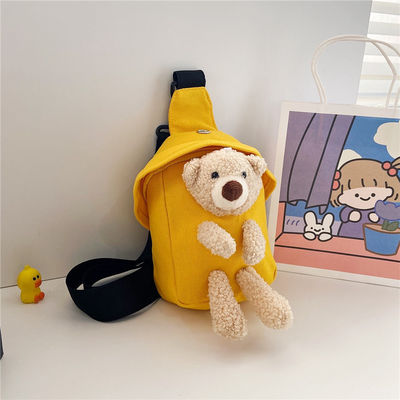 Mini Canvas Bag 2024 Cross-body Cute Bear Chest Bag per ragazzi e ragazze colore personalizzato