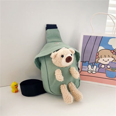 Mini Canvas Bag 2024 Cross-body Cute Bear Chest Bag per ragazzi e ragazze colore personalizzato