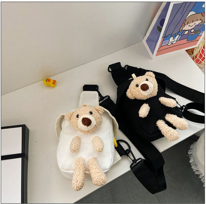 Mini Canvas Bag 2024 Cross-body Cute Bear Chest Bag per ragazzi e ragazze colore personalizzato