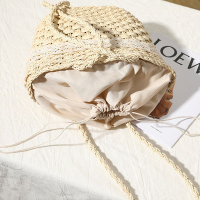 Chiusura aperta Borsa di paglia a colori personalizzati Borsa tessuta per vacanze al mare Donne al mare