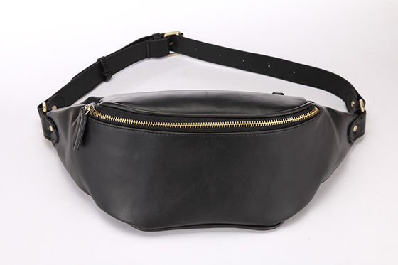 2024 Black Pu Leather Small Mobile Phone Pack Chiusura sicura con cerniera per il telefono