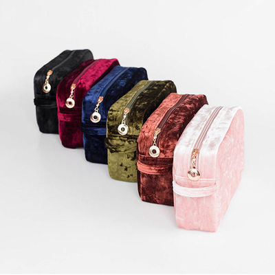 Borsa portatile di velluto impermeabile per il trucco per viaggi