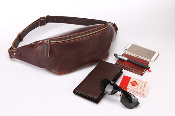 2024 Black Pu Leather Small Mobile Phone Pack Chiusura sicura con cerniera per il telefono
