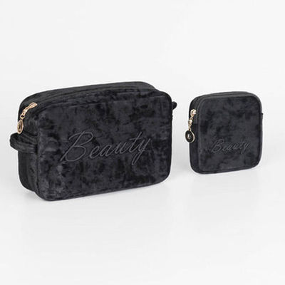 Borsa portatile di velluto impermeabile per il trucco per viaggi