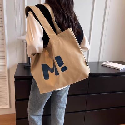 Logo personalizzato Sacchetti di tela di cotone di grande capacità Reutilizzabile Borsa da lettera multifunzionale