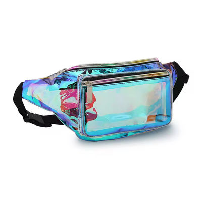 Unisex Holographic Fanny Pack con cintura regolabile per Rave Festival Travel Party
