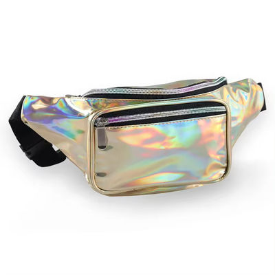Unisex Holographic Fanny Pack con cintura regolabile per Rave Festival Travel Party