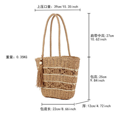 Colore personalizzato Moda Borsa da spiaggia estiva Donna Donna Paglia Messaggero Borse a mano Borse da spalla Borse da mano