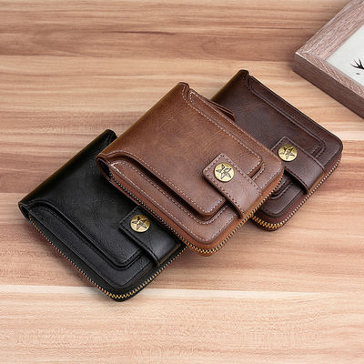 Portafoglio in pelle bifold corto per uomini e donne Portafoglio di monete di design Portafoglio tascabile anteriore Portafoglio