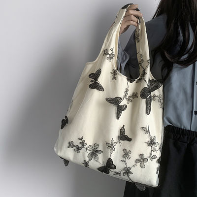 Materiale di rivestimento in poliestere unisex versione coreana Borsa per spalla di mucca con stampa farfalla