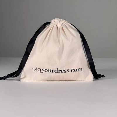 Regali taglia su misura piccolo grande sacchetto di muslino bianco gioielleria tela di cotone borsa a corda