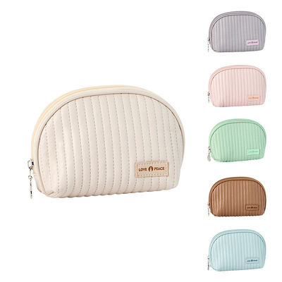 Logo in pelle sacchetti cosmetici stile torta trucco organizzatore sacchetti per cosmetici convenienza