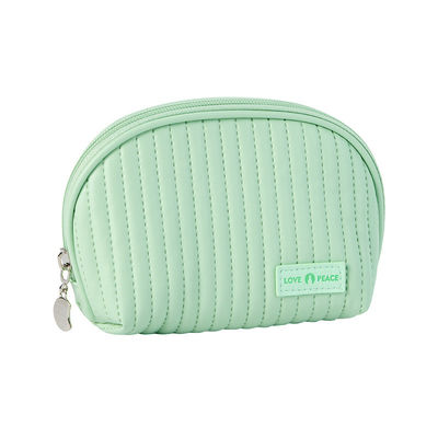 Logo in pelle sacchetti cosmetici stile torta trucco organizzatore sacchetti per cosmetici convenienza