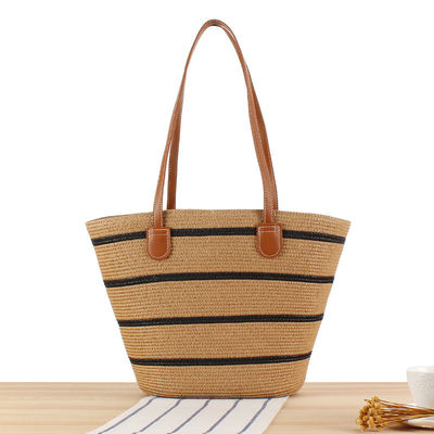 Big Straw Tote Bag Handmade Knitting Marocco Shoulder Beach Bag per le donne in estate