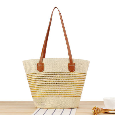 Big Straw Tote Bag Handmade Knitting Marocco Shoulder Beach Bag per le donne in estate