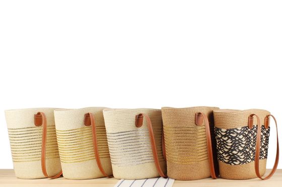 Big Straw Tote Bag Handmade Knitting Marocco Shoulder Beach Bag per le donne in estate