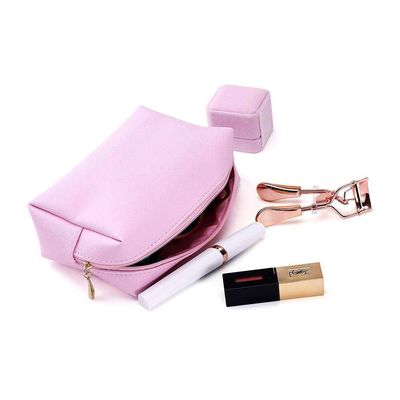 Taschino cosmetico non tessuto Borsa di cerniera resistente Lavabile Eco-friendly Rosa OEM/ODM