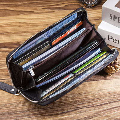 Borsa da portafogli in pelle reale da uomo con logo personalizzato da Customized