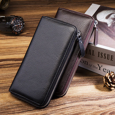 Borsa da portafogli in pelle reale da uomo con logo personalizzato da Customized