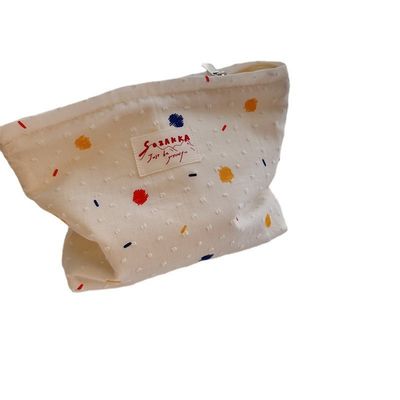 Borsa per il trucco in pelle di mucca personalizzata con stampa portatile borse da mano per donne borsa cosmetica