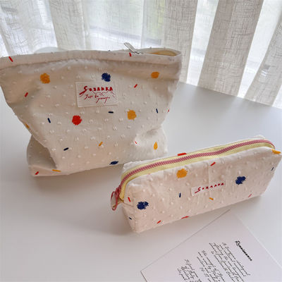 Borsa per il trucco in pelle di mucca personalizzata con stampa portatile borse da mano per donne borsa cosmetica